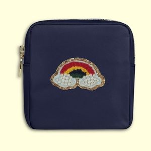 Stoney Clover Lane Mini Pouch Pearl Rainbow in  Sapphire
